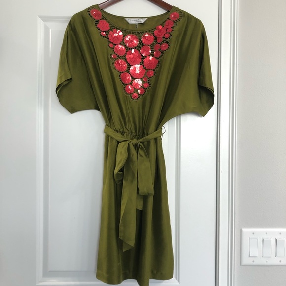 Trina Turk Dresses & Skirts - Trina Turk Olive Green Silk Dress